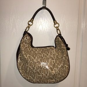 Brahmin animal print and leather shoulder bag